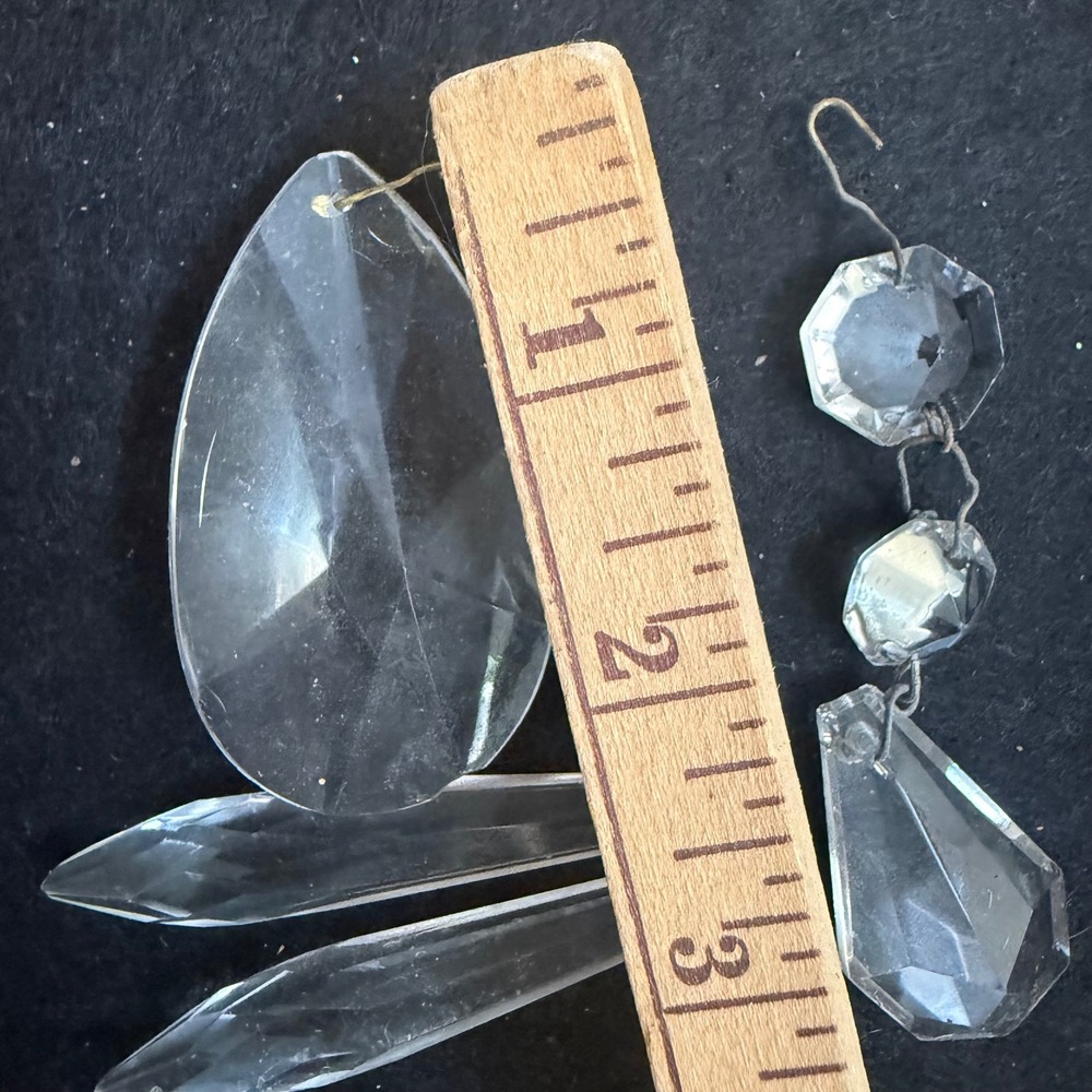 Unbranded Chandelier Crystals Clear Vintage Faceted Glass Prisms Home Decor